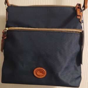 Dooney & Bourke Navy Crossbody Bag with Brown Accents